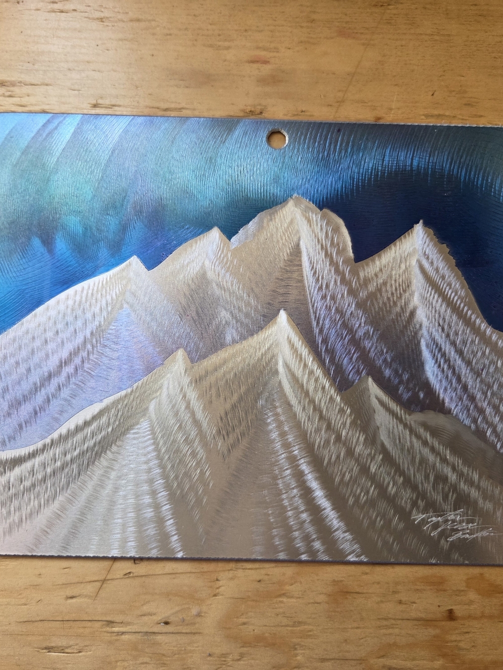 Alaskan Mountains Metal Etched Wall Artwork